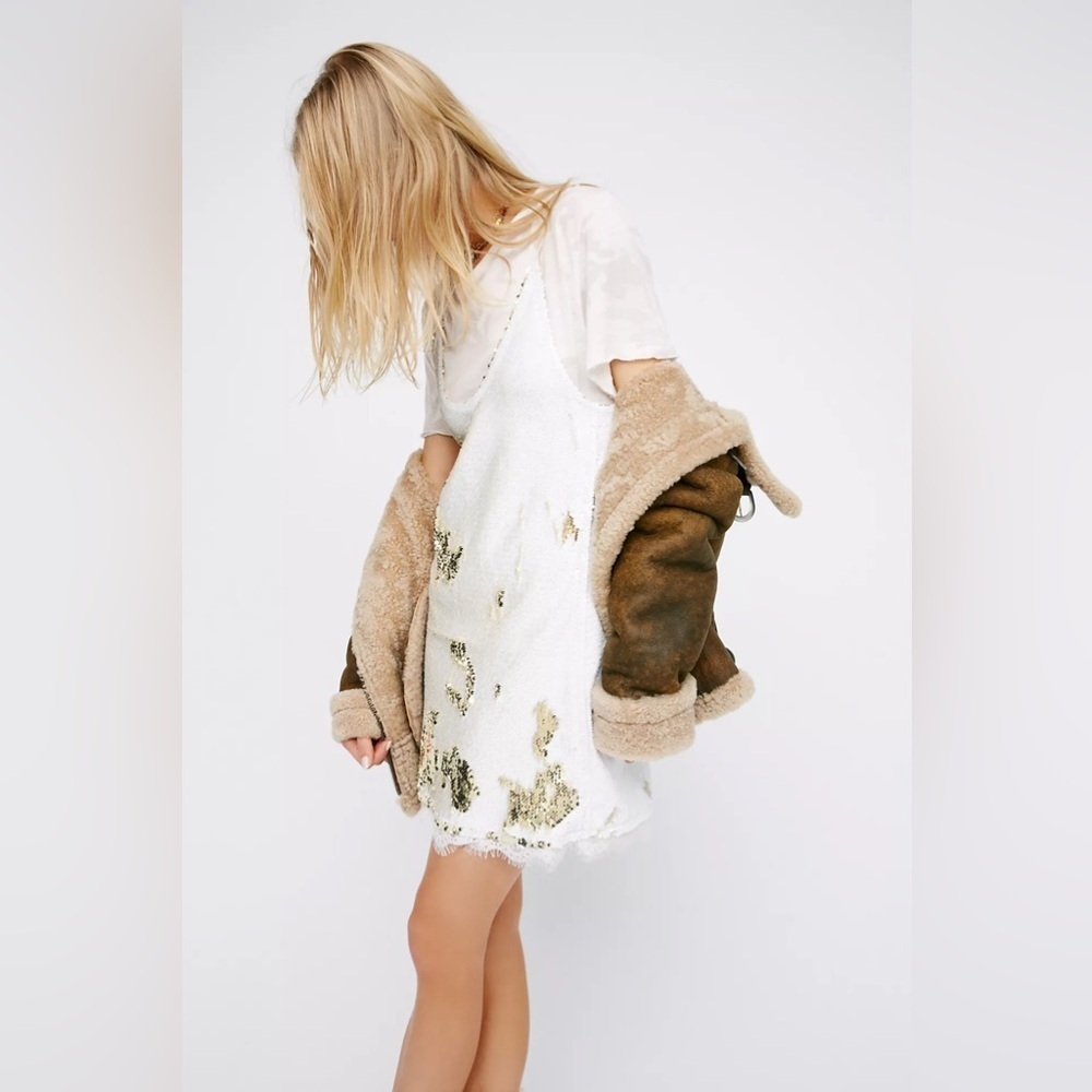 Free People- Seeing double Sequin slip dress